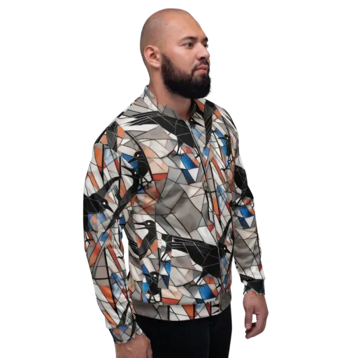 Stained Glass Crows on a Bomber Jacket