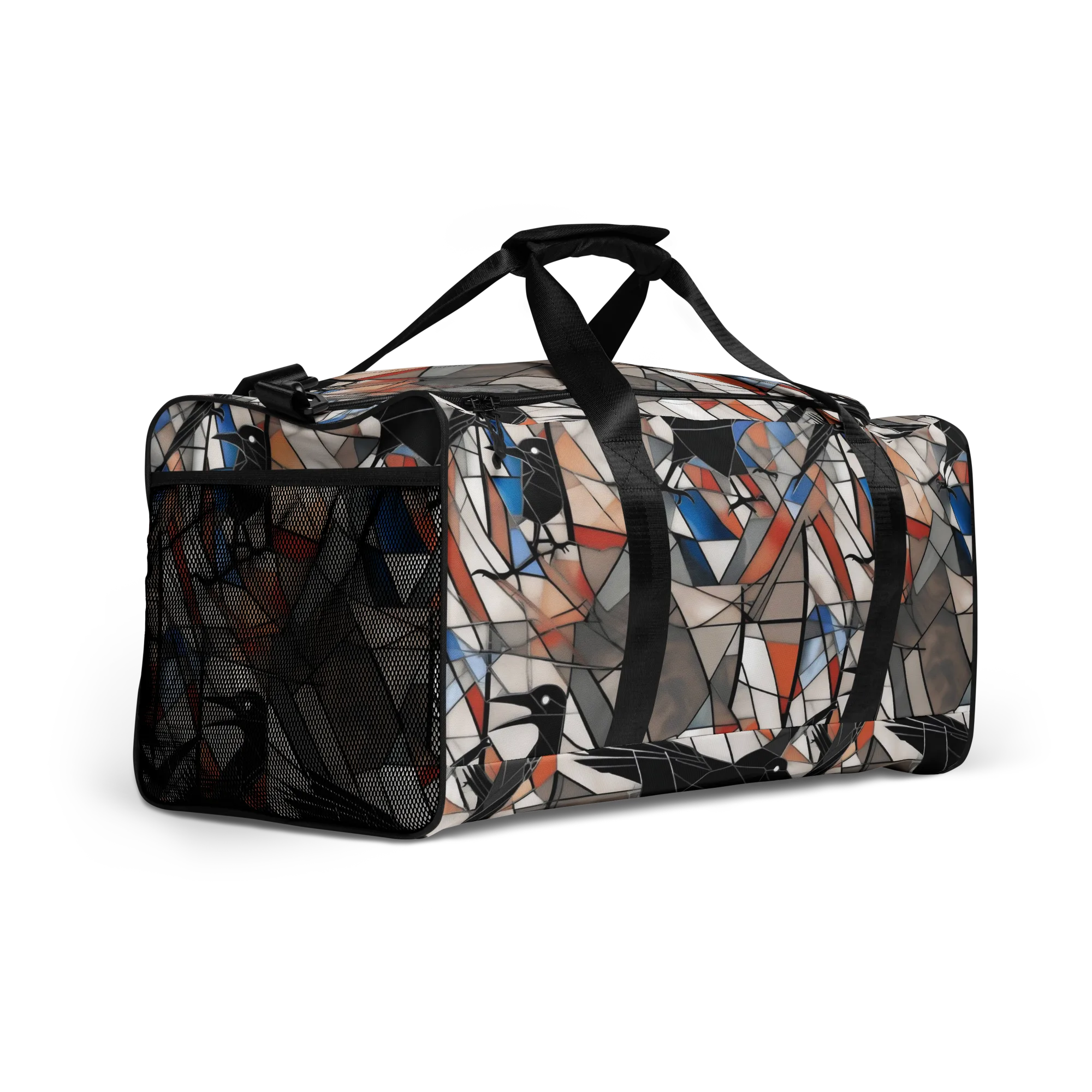 Stained Glass Crows on Duffle Bag — Right Front