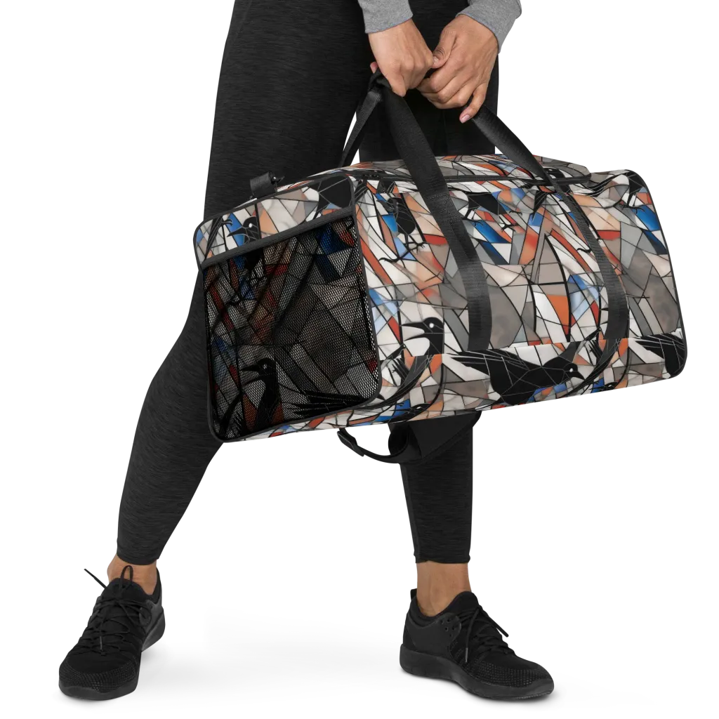 Stained Glass Crows on Duffle Bag — Right Front