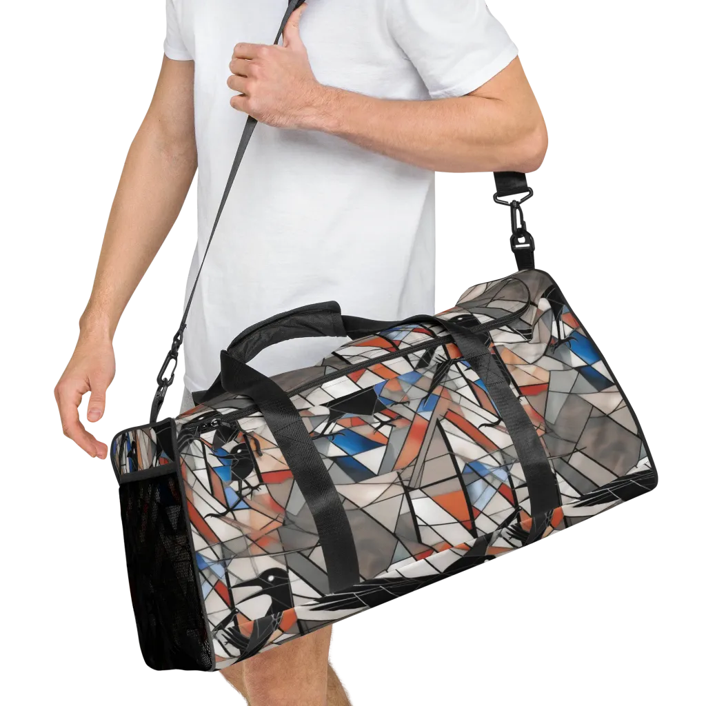 Stained Glass Crows on Duffle Bag — Right Front