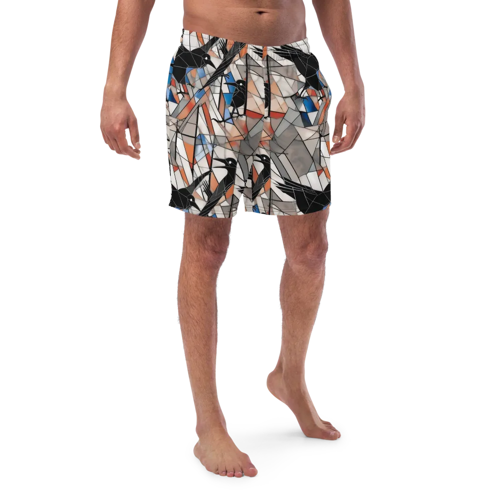 Stained Glass Crows on Swim Trunks — Front