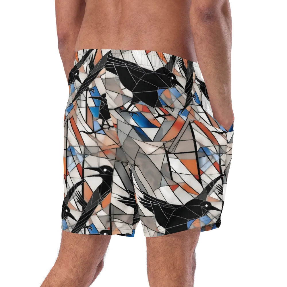 Stained Glass Crows on Swim Trunks — Right Back