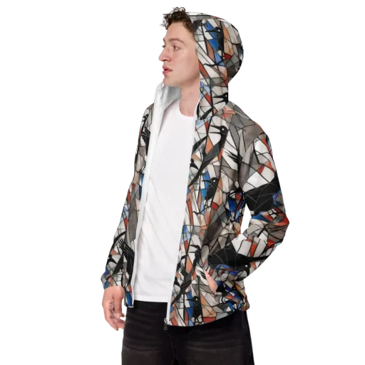 Stained Glass Crows on a Men's Windbreaker