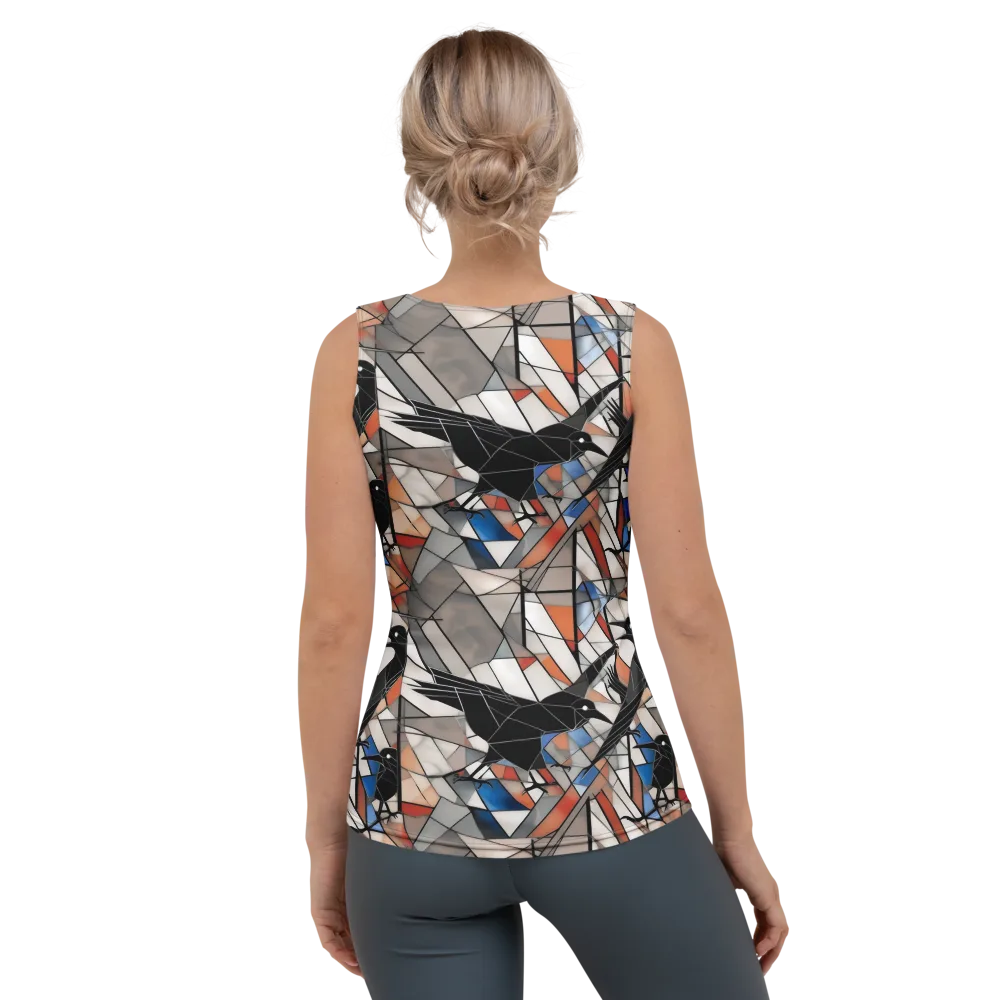 Stained Glass Crows on Women's Tank Top — Back