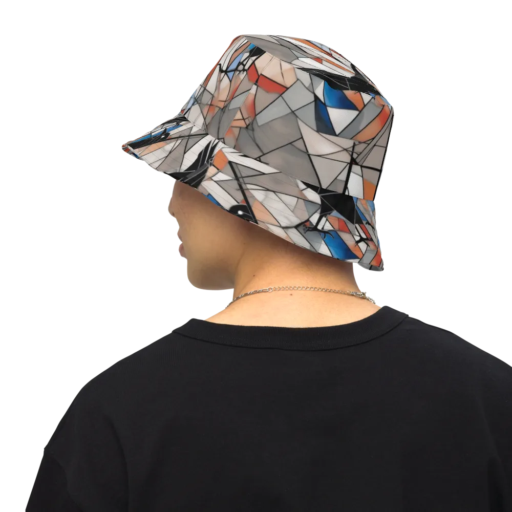 Stained Glass Crows on Reversible Bucket Hat — Back Inside