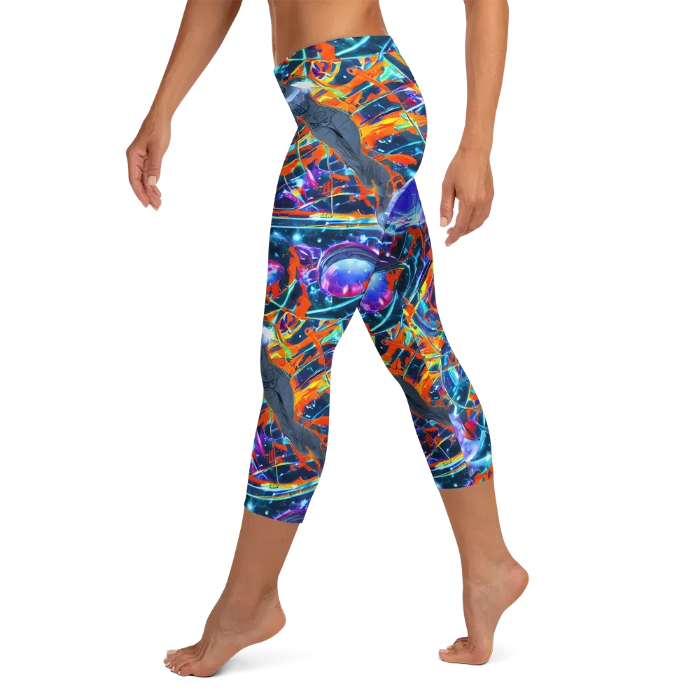 Prismatic Engine on Capri Leggings — Left