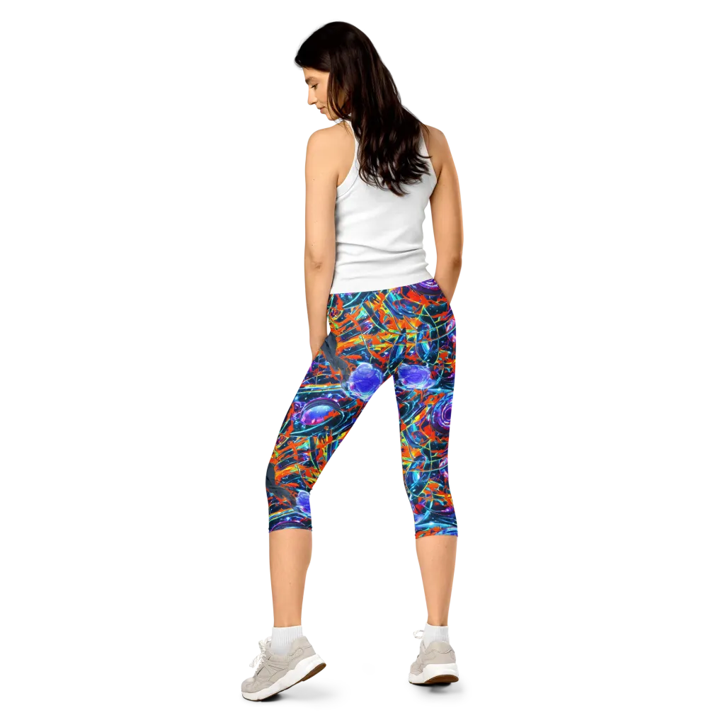 Prismatic Engine on Capri Leggings — Back
