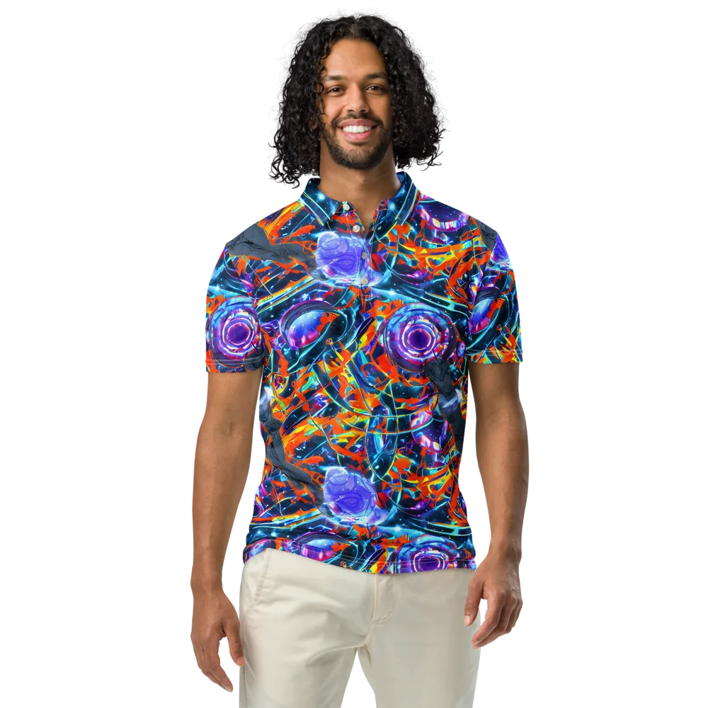 Prismatic Engine on Men's Slim Fit Polo Shirt — Front