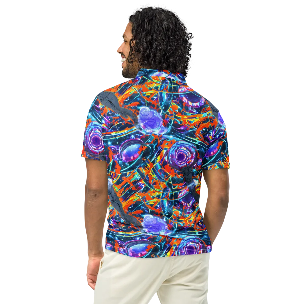 Prismatic Engine on Men's Slim Fit Polo Shirt — Back