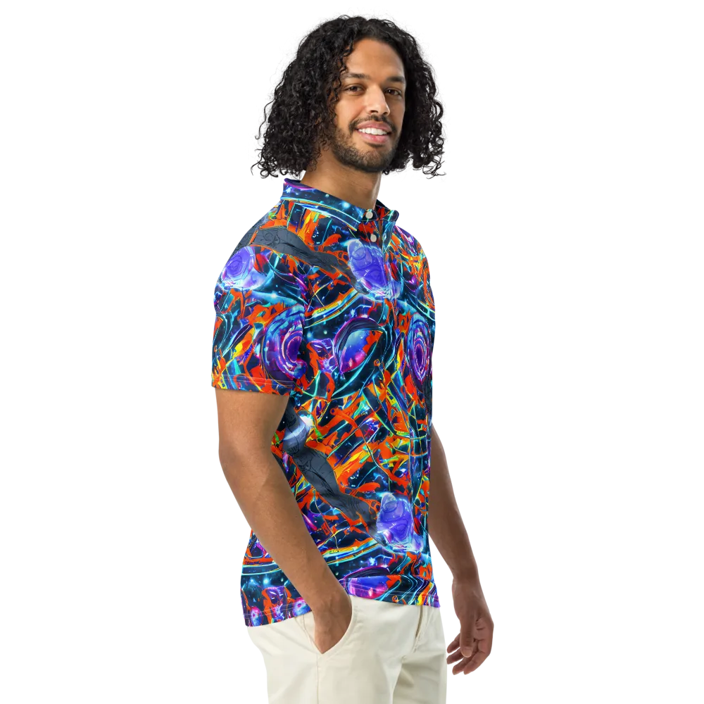Prismatic Engine on Men's Slim Fit Polo Shirt — Right Front