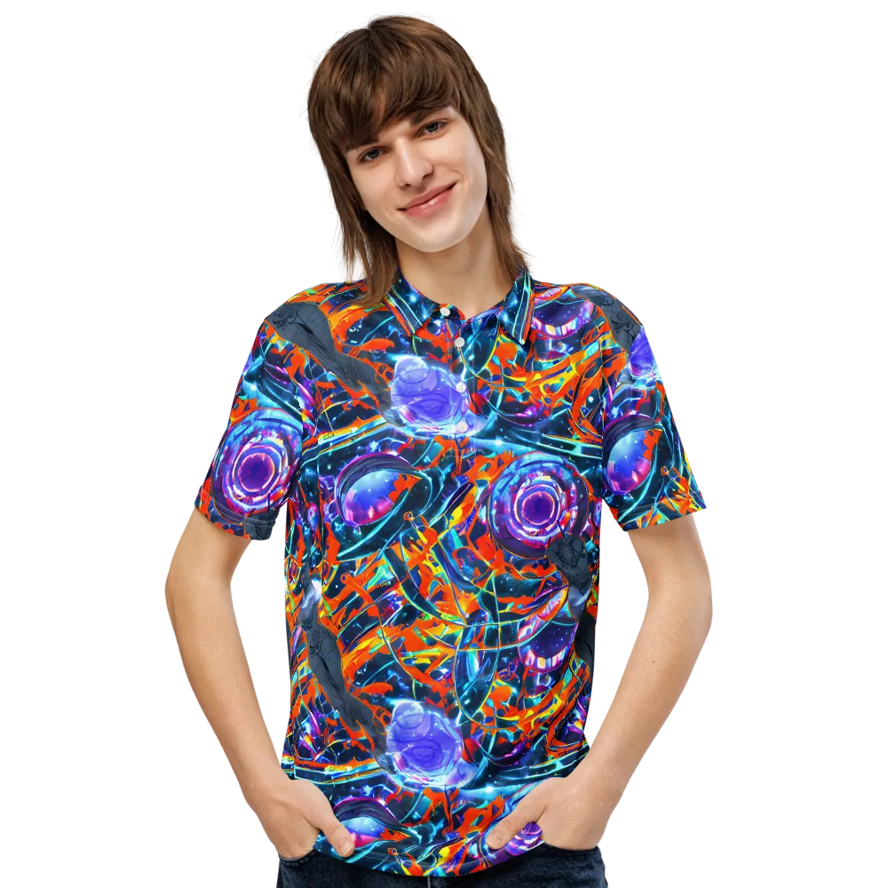 Prismatic Engine on Men's Slim Fit Polo Shirt — Front