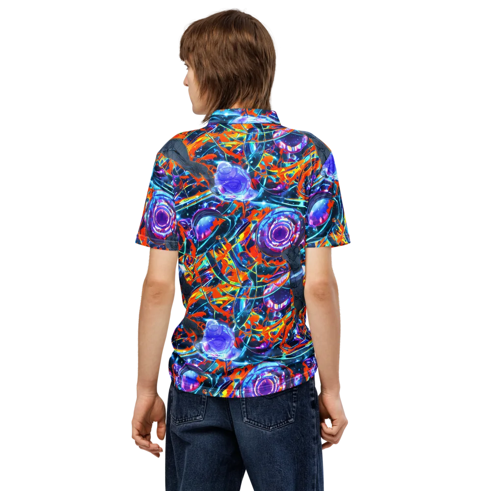 Prismatic Engine on Men's Slim Fit Polo Shirt — Back