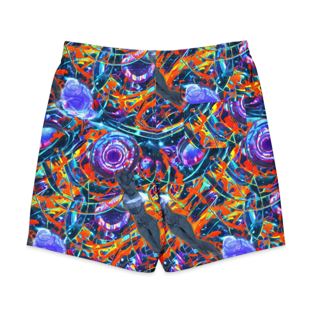 Prismatic Engine on Men's Board Shorts — Back