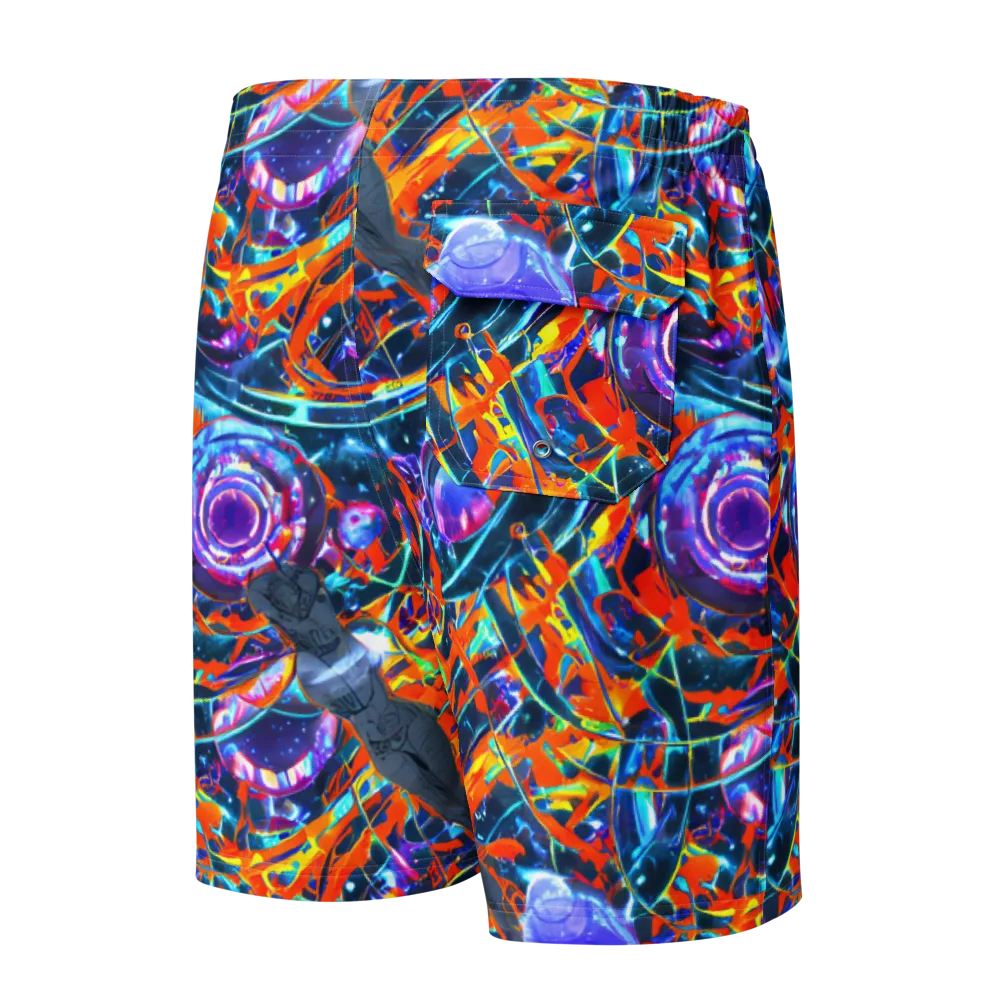 Prismatic Engine on Men's Board Shorts — Back