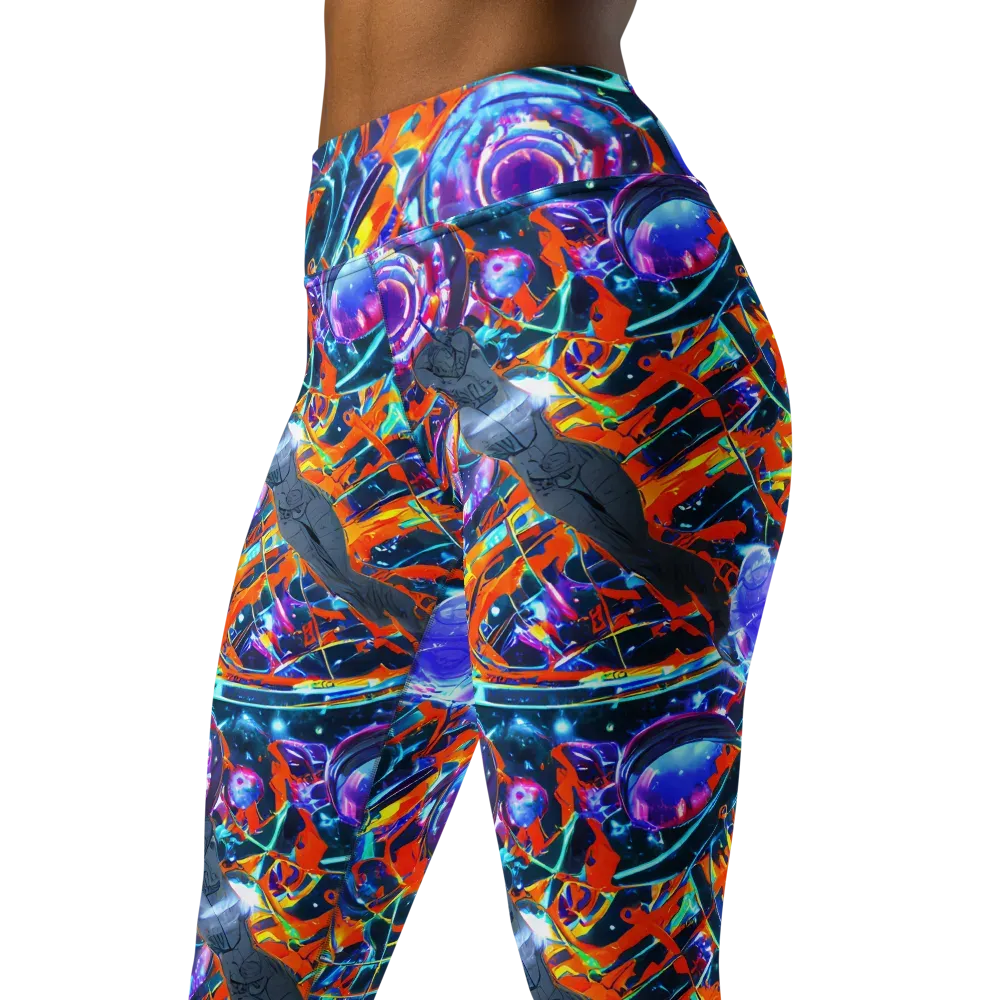 Prismatic Engine on Yoga Leggings — Left Front