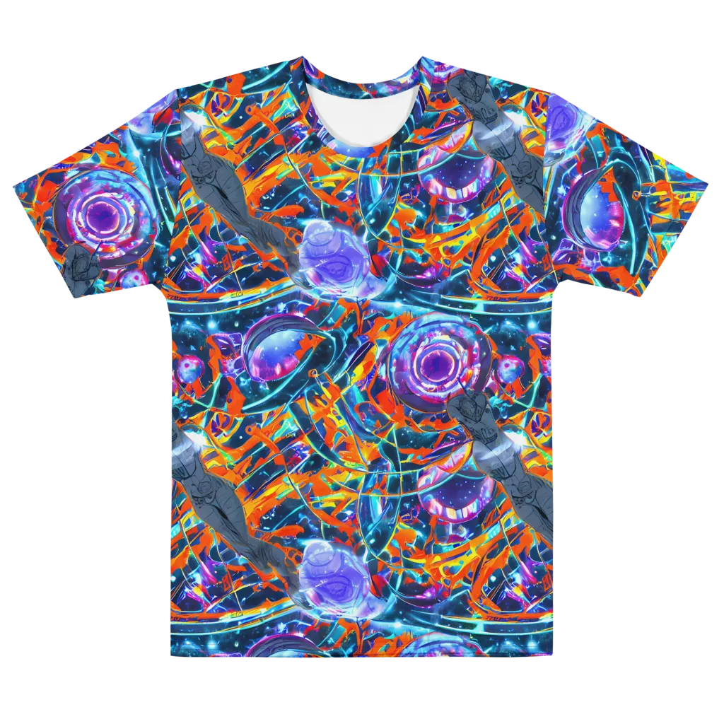 Prismatic Engine on Men's Cotton Crew Neck T-Shirt — Front