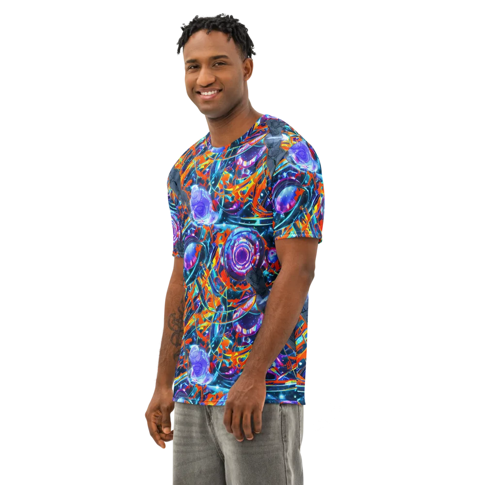 Prismatic Engine on Men's Cotton Crew Neck T-Shirt — Left Front