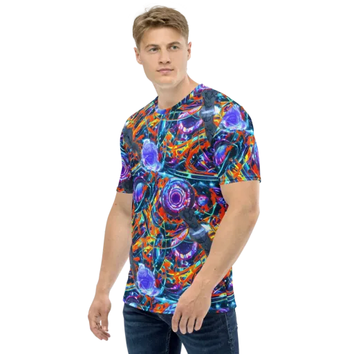 Prismatic Engine on a Men's Crew Neck T-Shirt