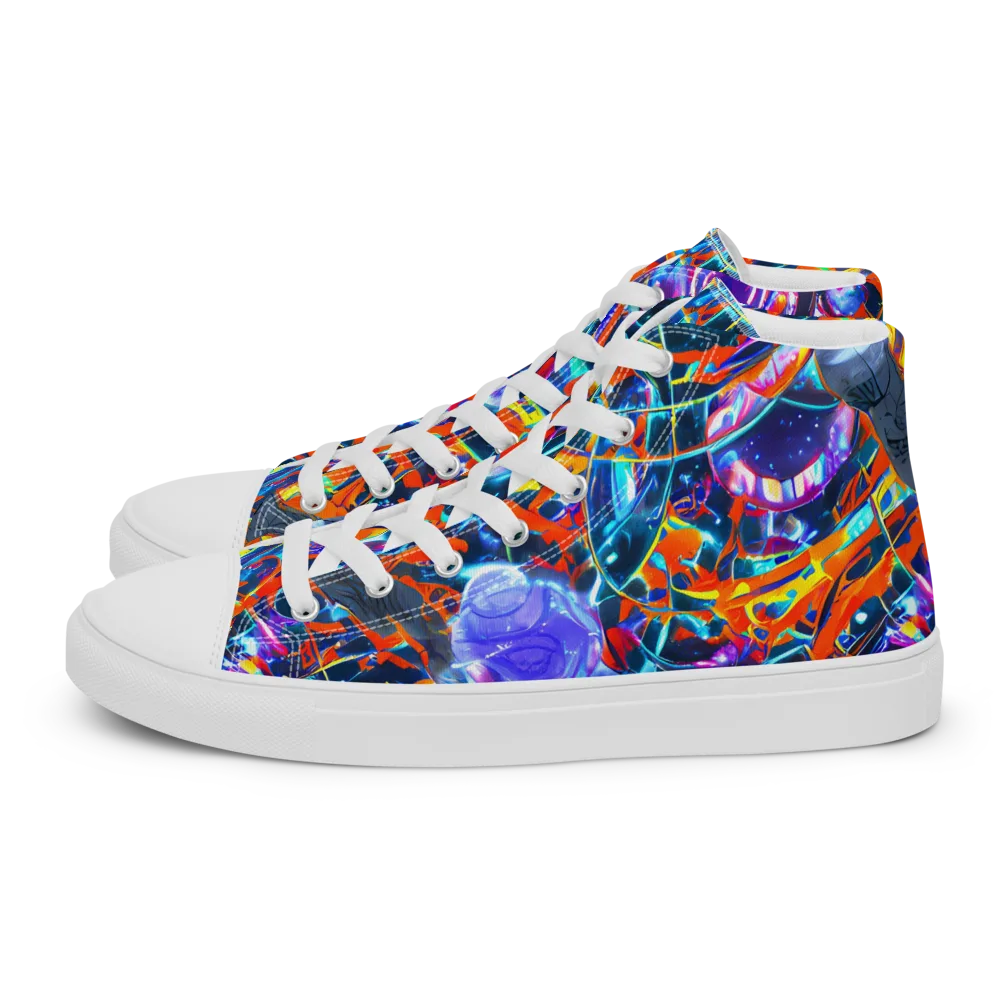 Prismatic Engine on Men's High Top Canvas Shoes — Left