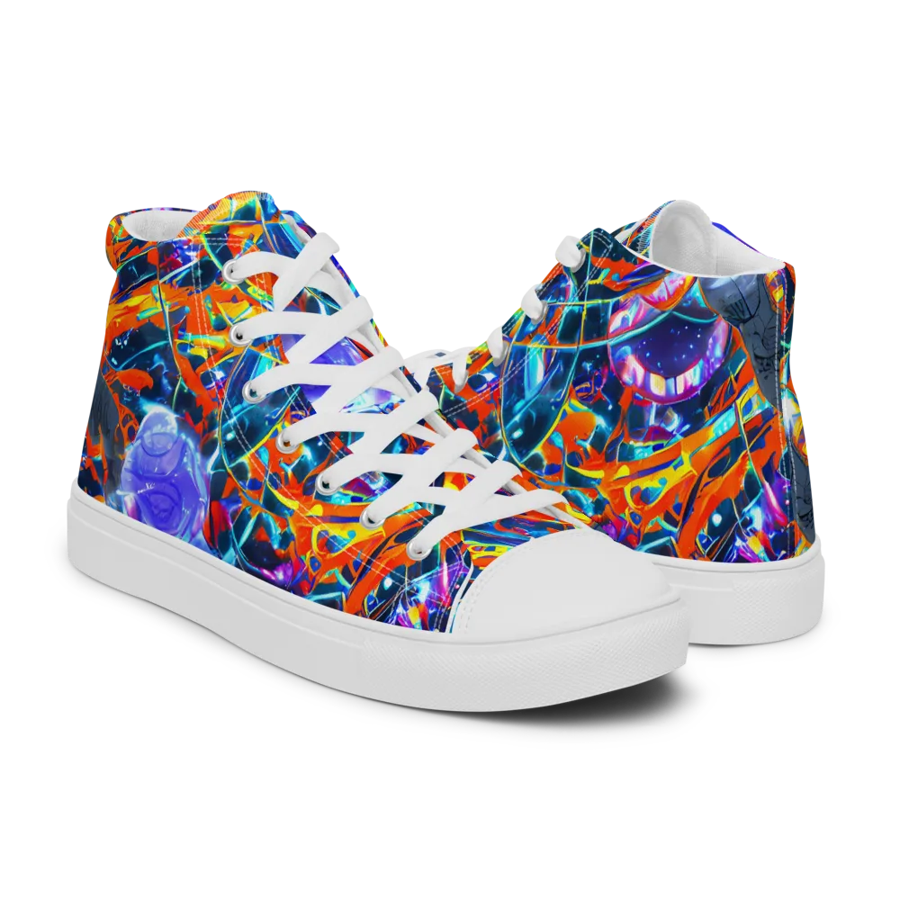 Prismatic Engine on Men's High Top Canvas Shoes — Right