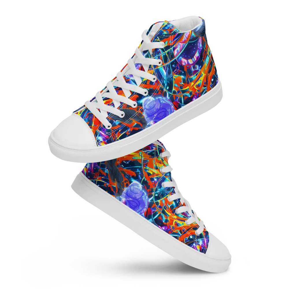 Prismatic Engine on Men's High Top Canvas Shoes — Front