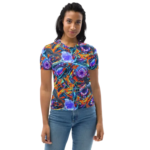 Prismatic Engine on a Women's Crew Neck T-Shirt