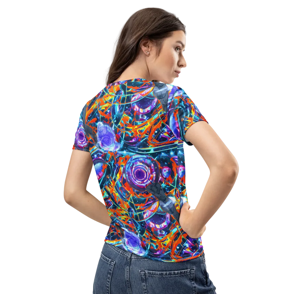 Prismatic Engine on Women's Crew Neck T-Shirt — Back