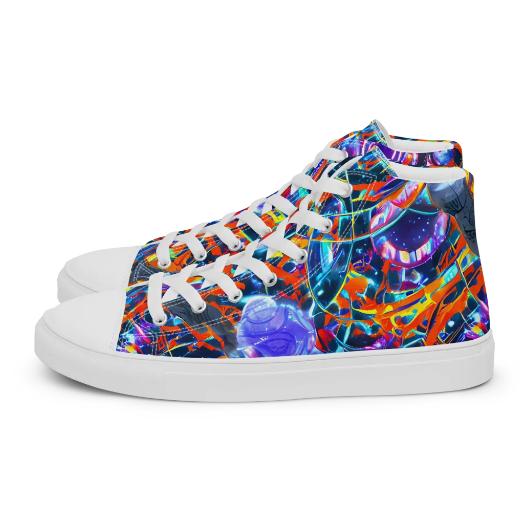 Prismatic Engine on Women's High Top Canvas Shoes — Left