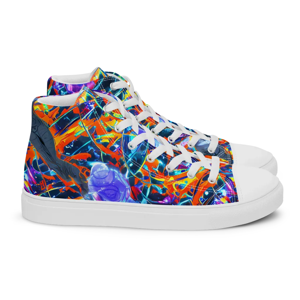 Prismatic Engine on Women's High Top Canvas Shoes — Right