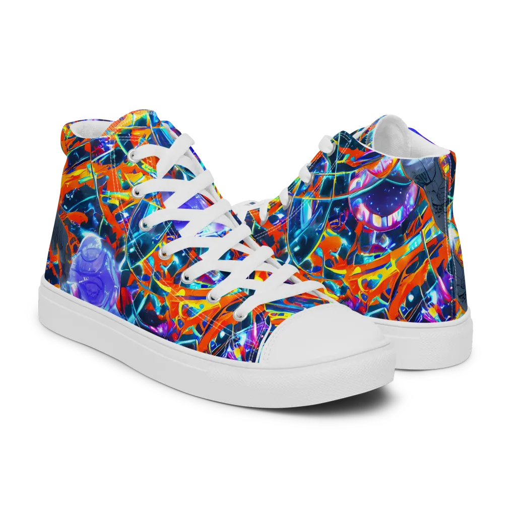 Prismatic Engine on Women's High Top Canvas Shoes — Right