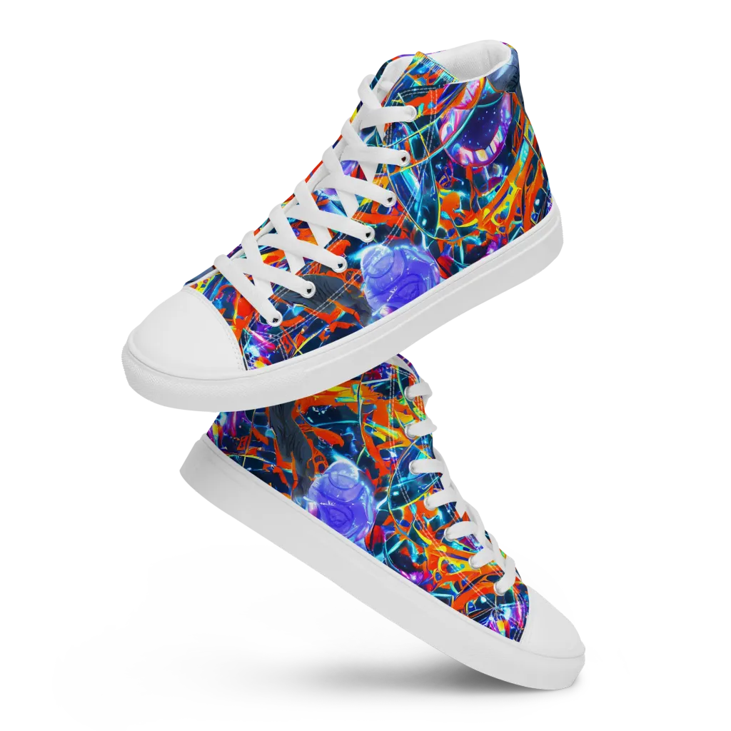 Prismatic Engine on Women's High Top Canvas Shoes — Front