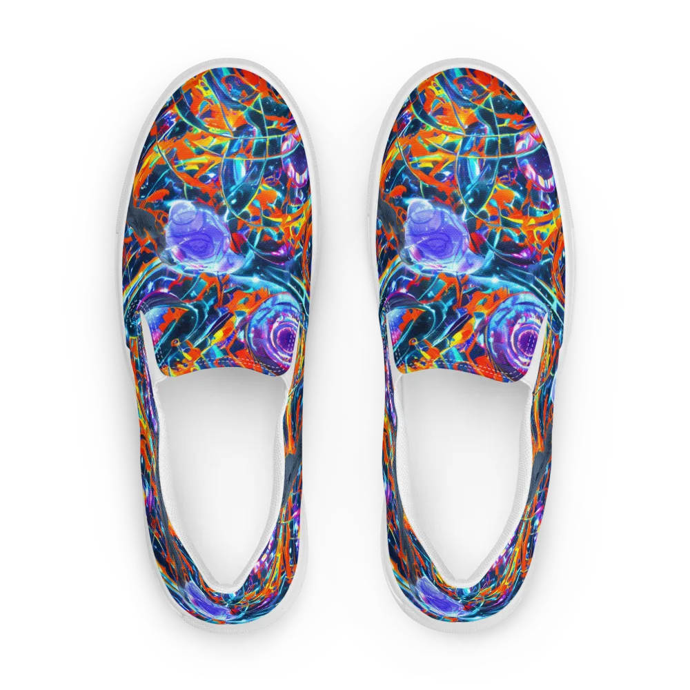 Prismatic Engine on Men's Slip-On Canvas Shoes — Front