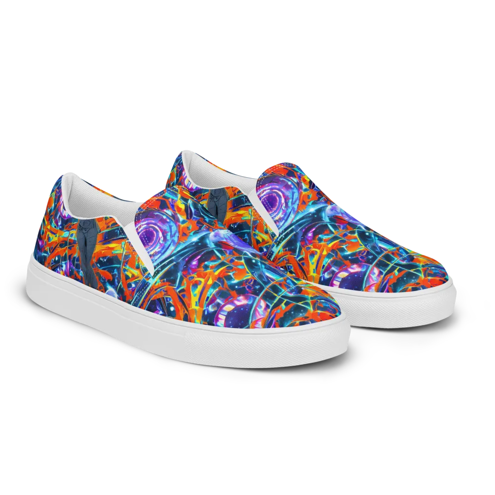 Prismatic Engine on Men's Slip-On Canvas Shoes — Right Front