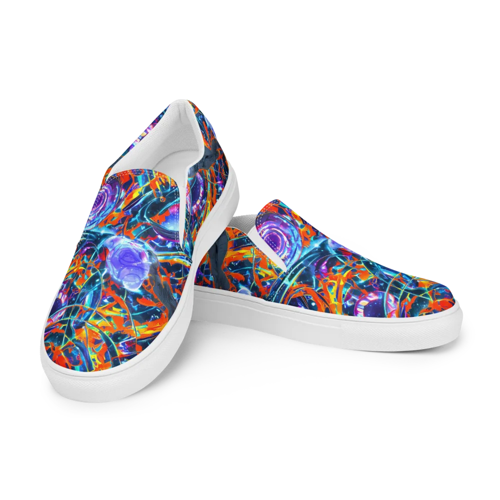 Prismatic Engine on Men's Slip-On Canvas Shoes — Left Front