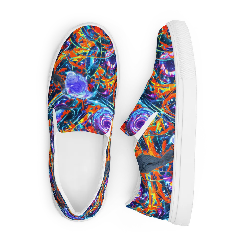 Prismatic Engine on Men's Slip-On Canvas Shoes — Front
