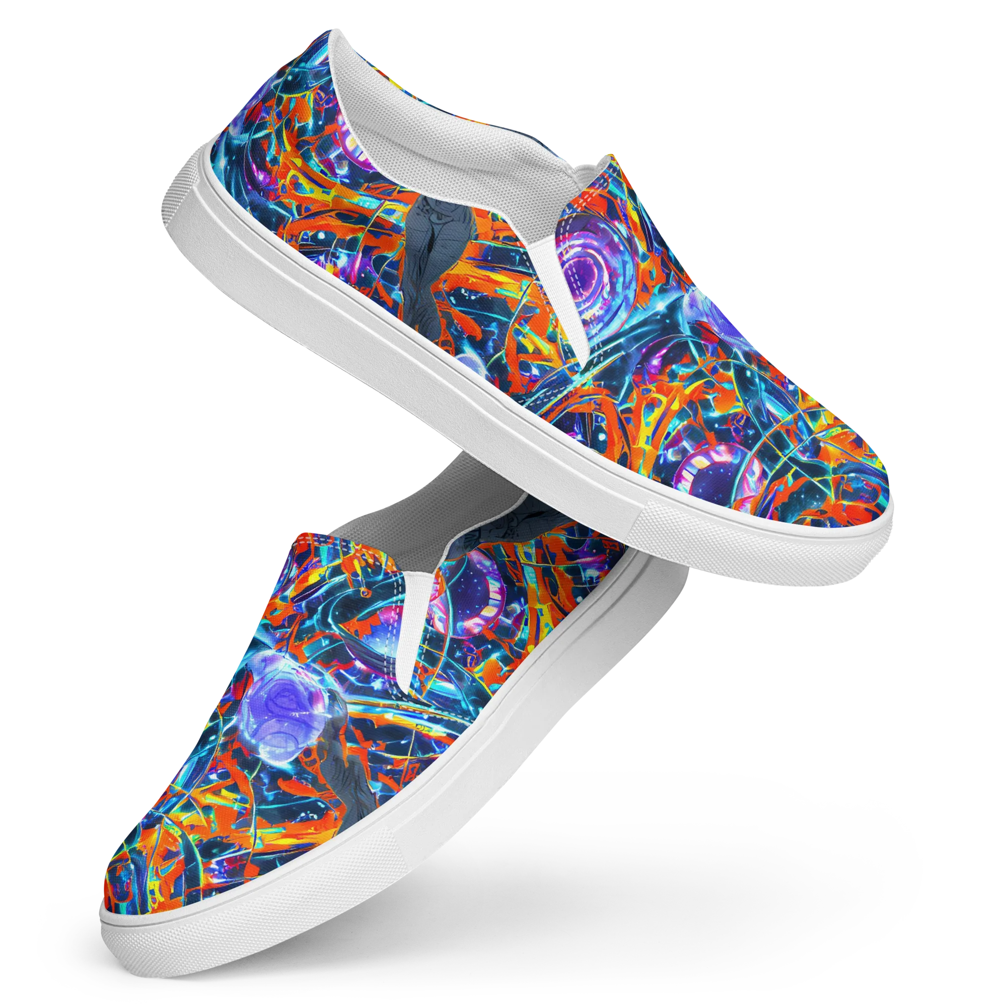 Prismatic Engine on Women's Slip-On Canvas Shoes — Front