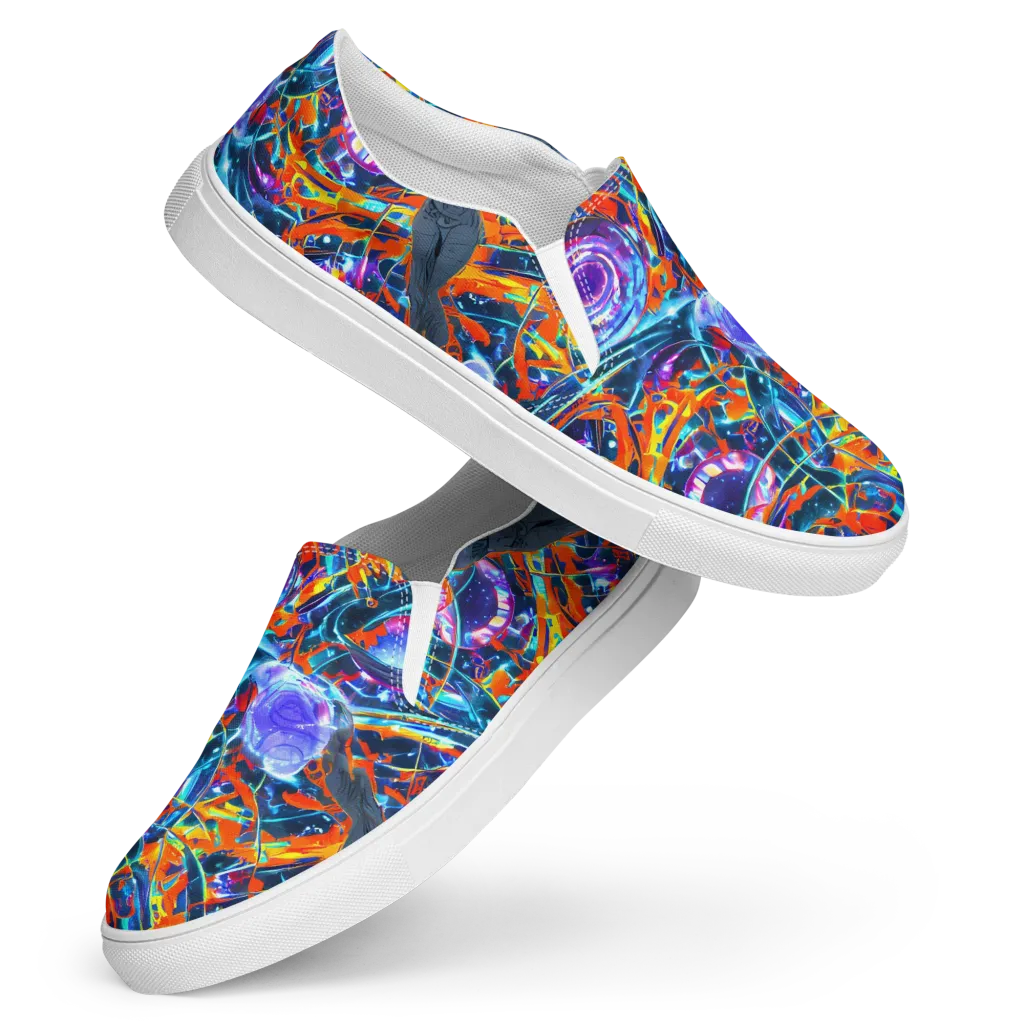Prismatic Engine on Women's Slip-On Canvas Shoes — Front