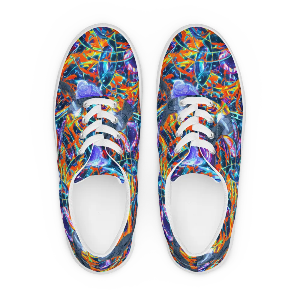 Prismatic Engine on Men's Lace-Up Canvas Shoes — Front