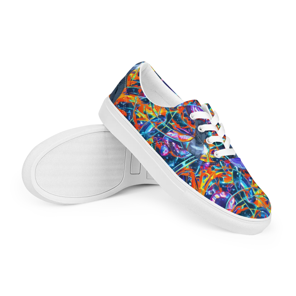 Prismatic Engine on Men's Lace-Up Canvas Shoes — Right Front