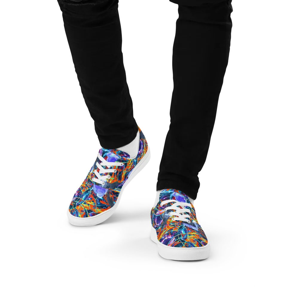 Prismatic Engine on Men's Lace-Up Canvas Shoes — Front