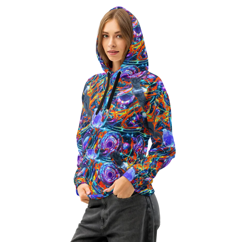 Prismatic Engine on Cotton Hoodie — Left Front