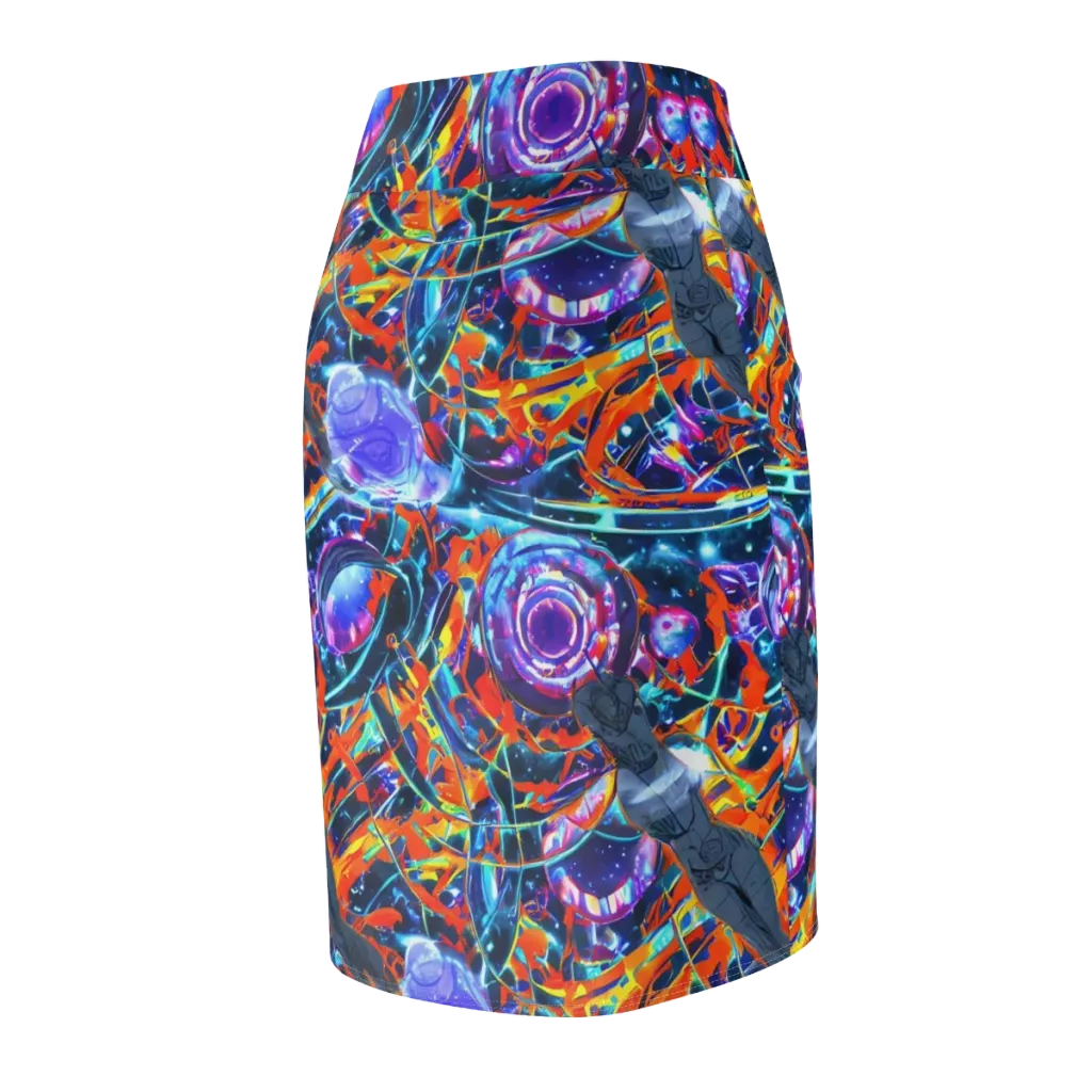 Prismatic Engine on Pencil Skirt — Back Side