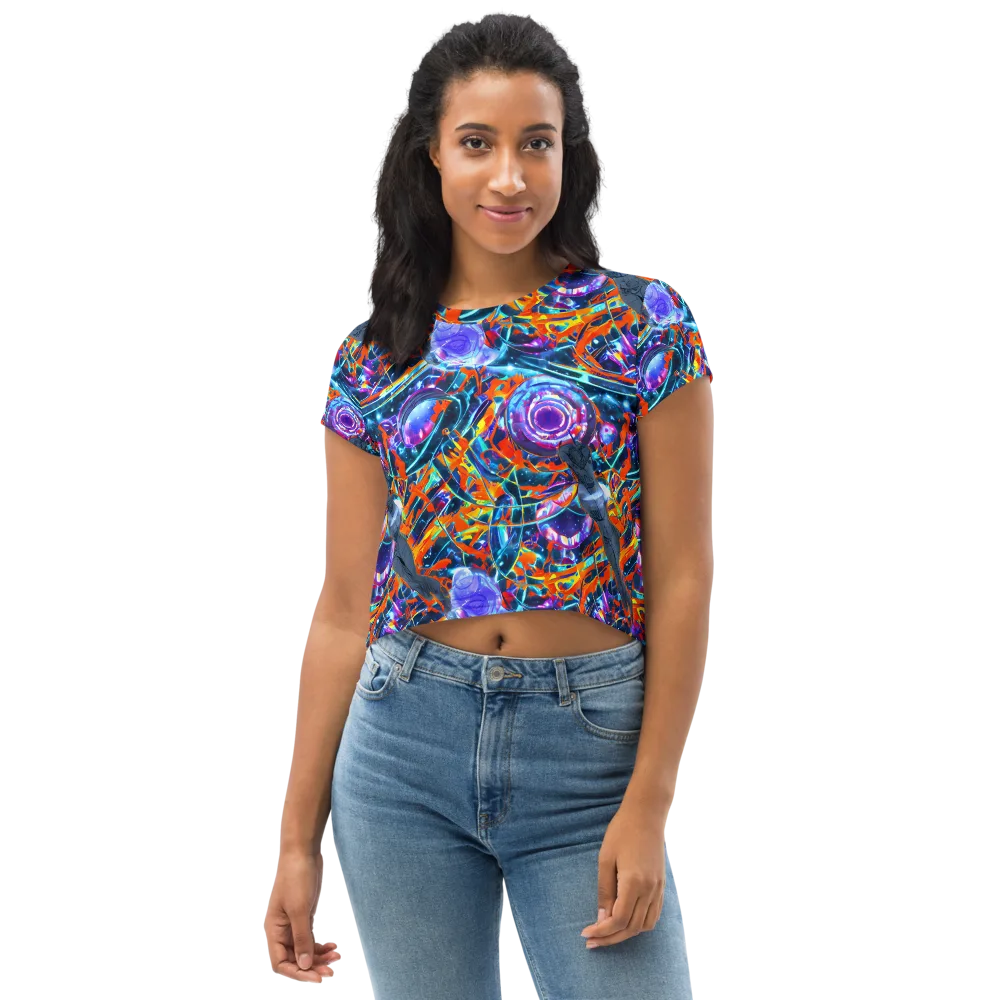 Prismatic Engine on Crop Tee — Front
