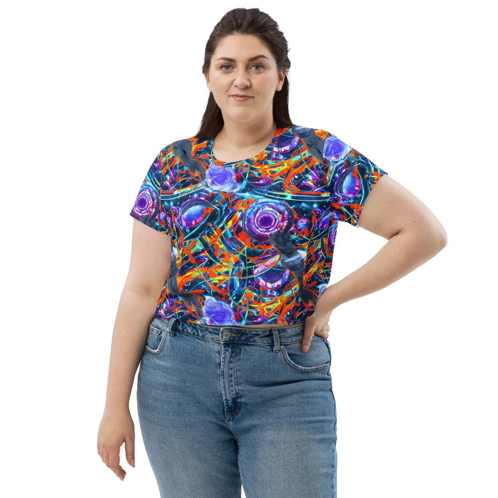 Prismatic Engine on Crop Tee — Front