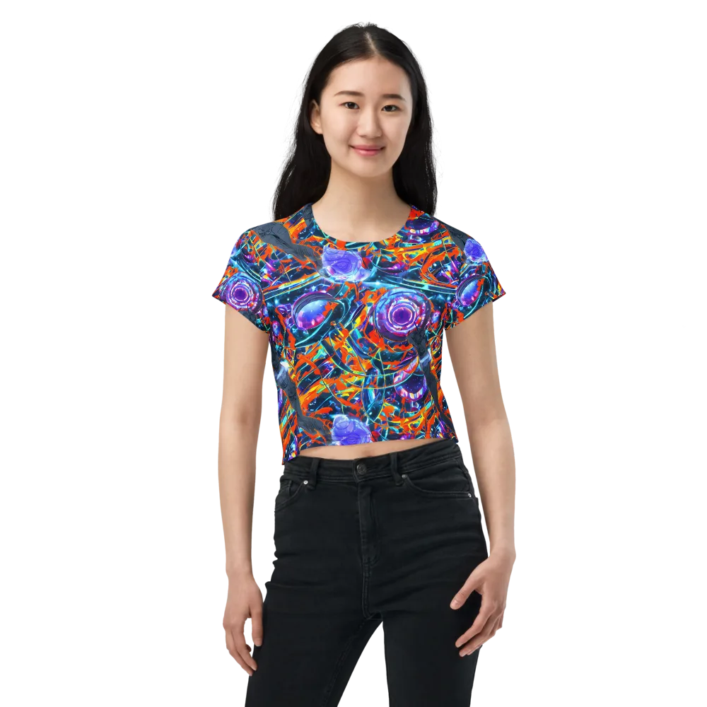 Prismatic Engine on Crop Tee — Front