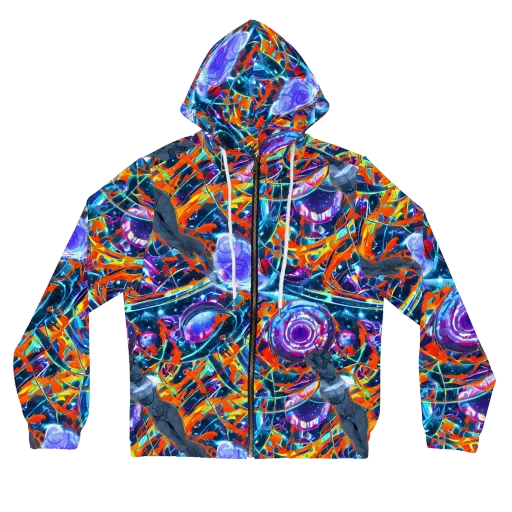 Prismatic Engine on a Women's Full-Zip Hoodie