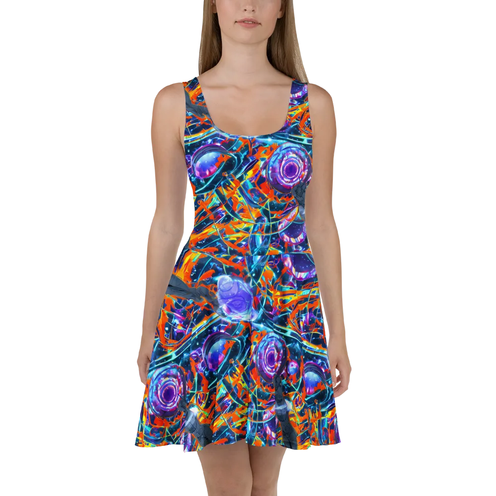 Prismatic Engine on Skater Dress — Front