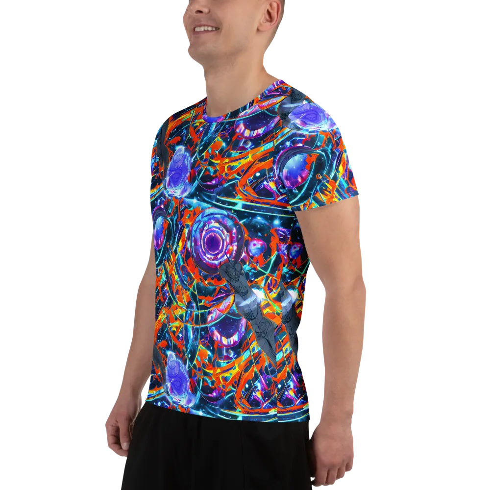 Prismatic Engine on Men's Athletic T-Shirt — Left