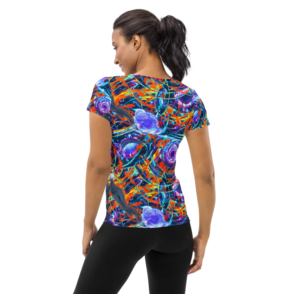 Prismatic Engine on Women's Athletic T-Shirt — Back