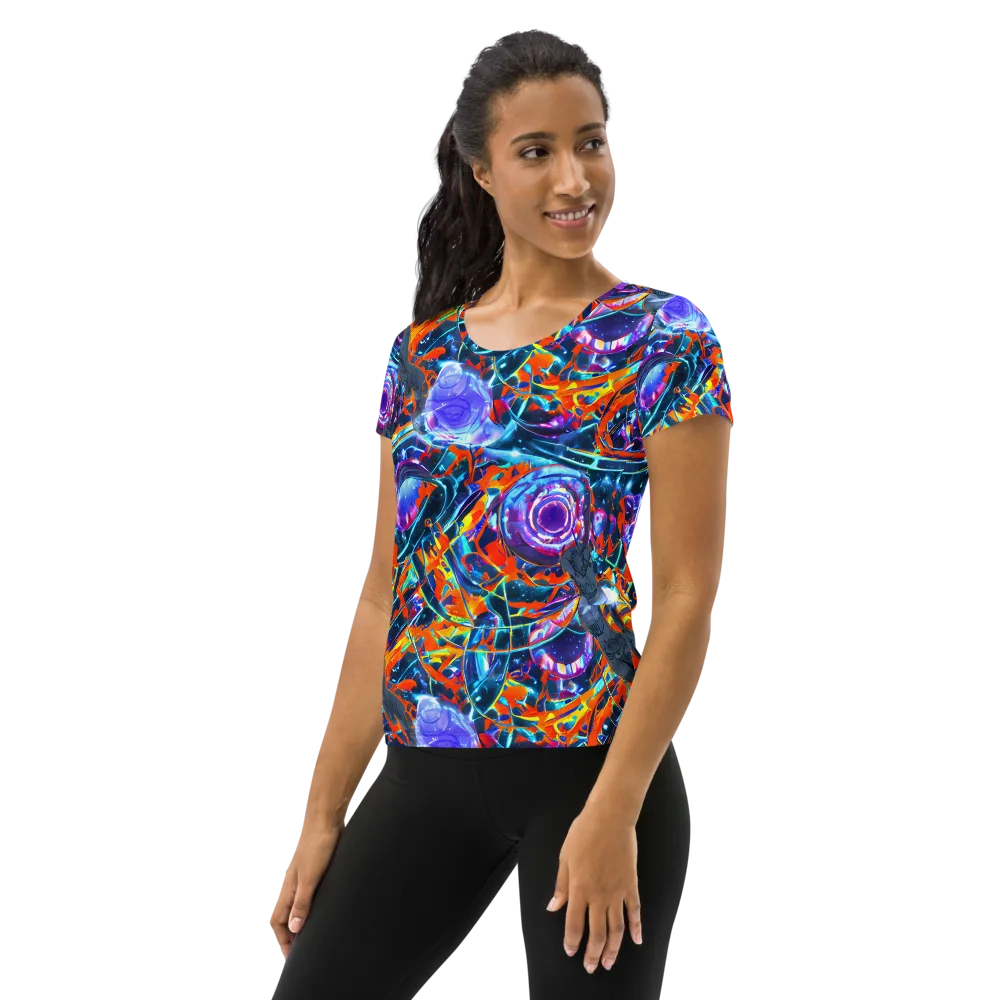 Prismatic Engine on Women's Athletic T-Shirt — Left